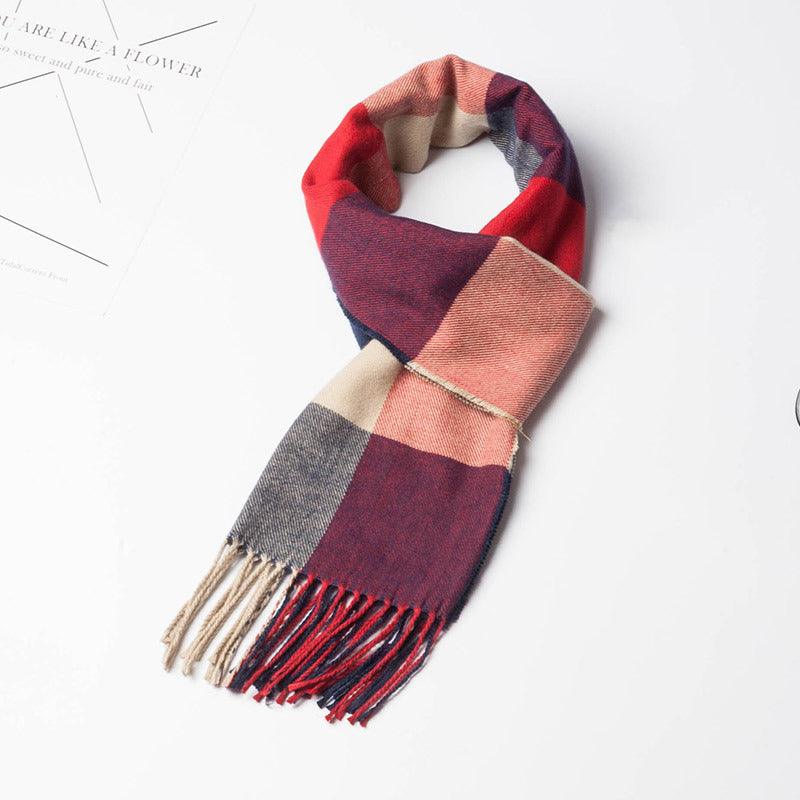 Stylish And Versatile Men's Plaid Warm Scarf - Nioor