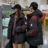 Korean Style Winter Couple Workwear Cotton-padded Jacket Loose Hooded Fashion Casual - Nioor