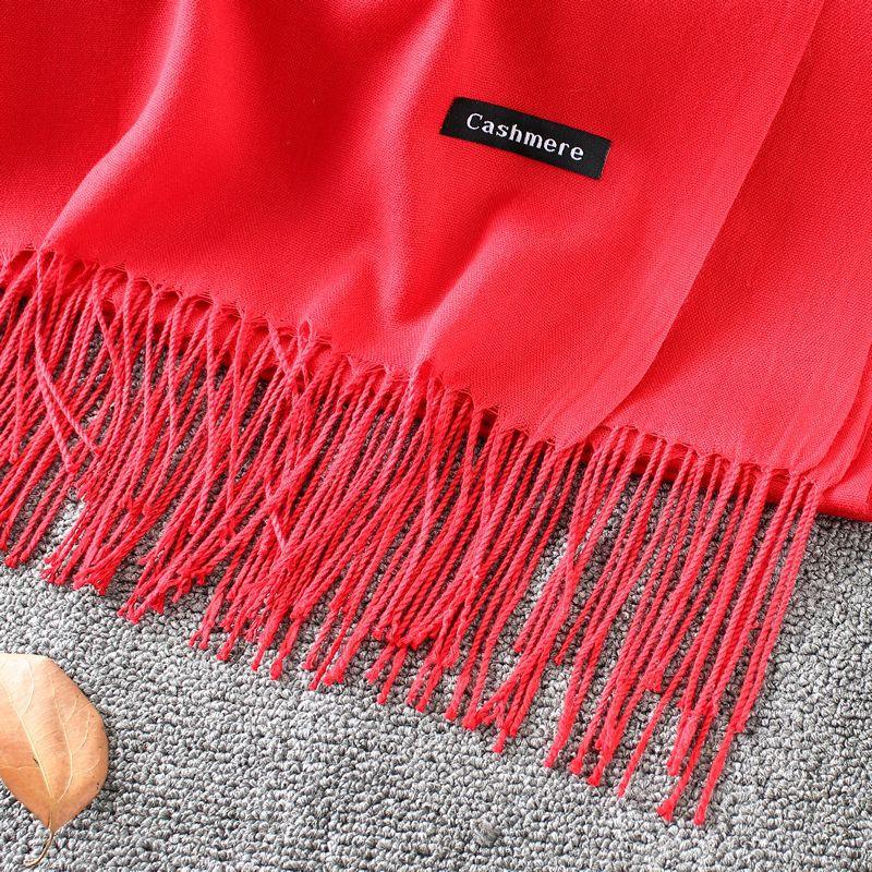 Fashion Simple Solid Color Tassel Scarf Shawl - Nioor