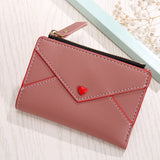 Heart-shaped Short Women's Pu Card Bag