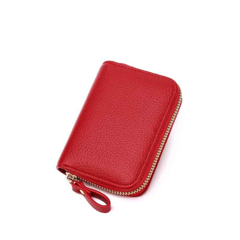 Card Holder Organ Zipper Men's Leather