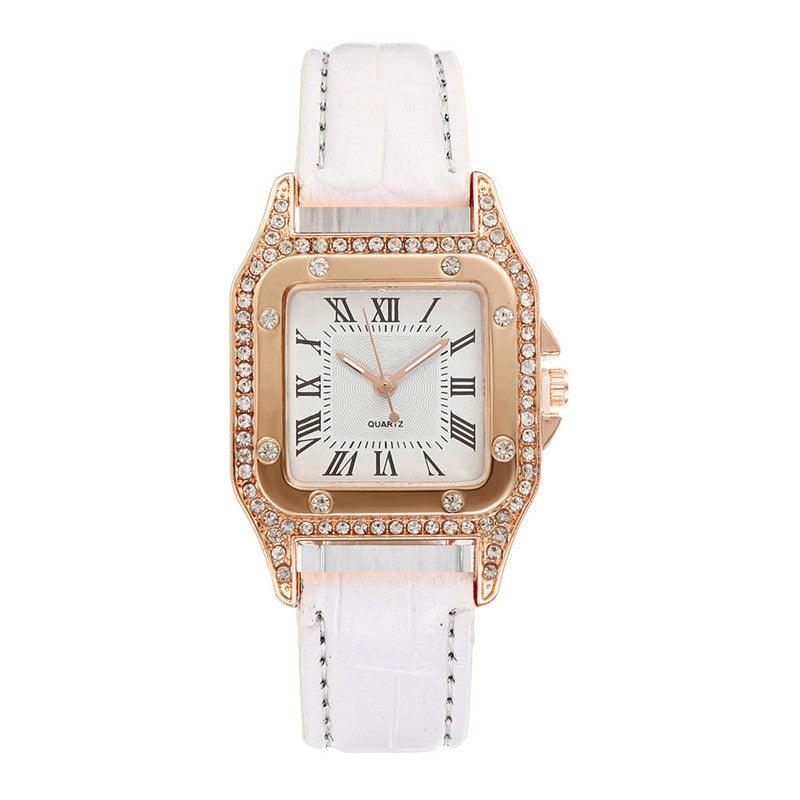 Square Watch Rhinestone Women's Suit - Nioor