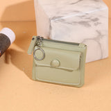 Women's Zipper Short Solid Color Card Holder Change Key Case