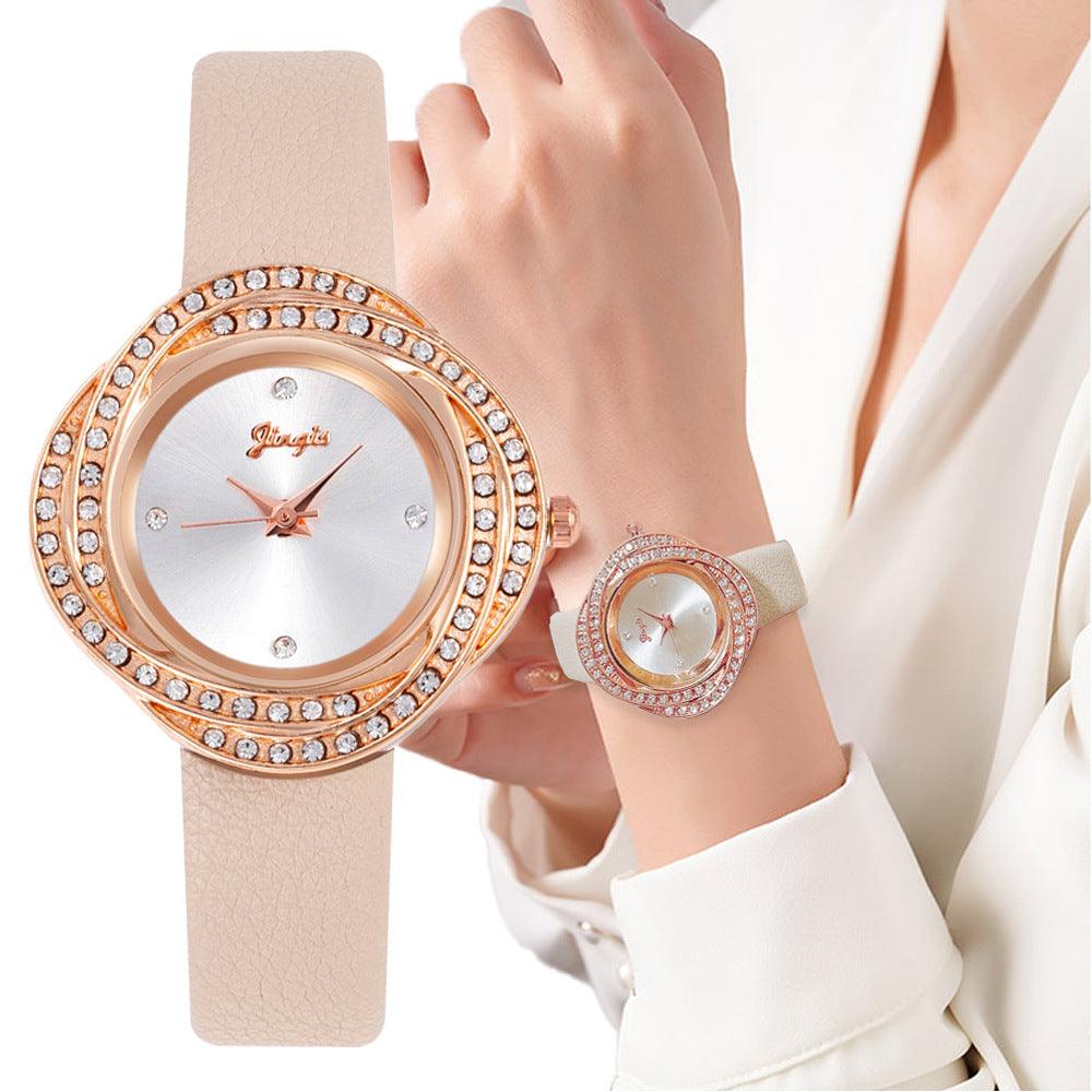 Women's Quartz Watch With Diamond Dial - Nioor