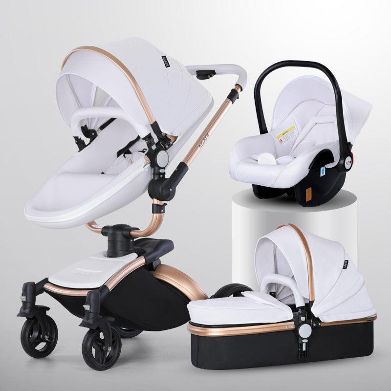 High Landscape Baby Stroller 360-degree Rotation 3-in-1 Basket Foldable - Nioor