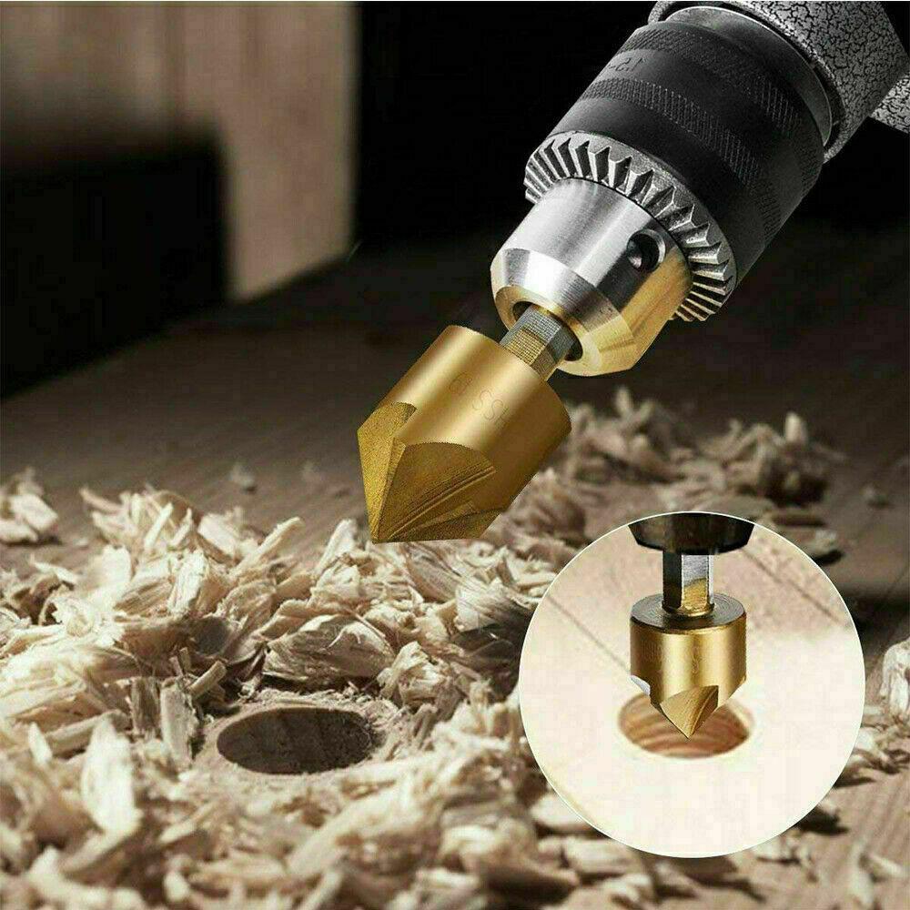 6Pcs Countersink Drill Bit Set 1 4 Hex Shank HSS Woodworking Pilot Screw Holes - Nioor