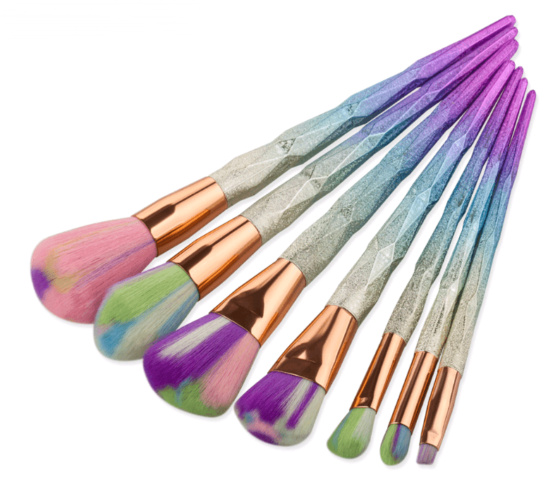 7 makeup brushes, makeup tools, diamond makeup brush foundation brush - Nioor