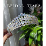 Full Diamond Super Flash Zircon Crown Headdress Queen Headband - Nioor