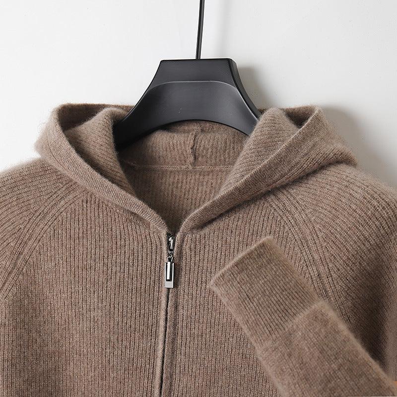 Wool Hooded Age-reducing Cashmere Loose Casual Sweater - Nioor