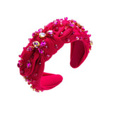 Fashionable All-match Diamond-embedded High-grade Headband Elegant Wide-brimmed Knotted - Nioor