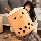 Cute Fruit Drink Plush Stuffed Soft Strawberry Milk Tea Plush Boba Tea Cup Toy Bubble Tea Pillow Cushion Kids Gift - Nioor