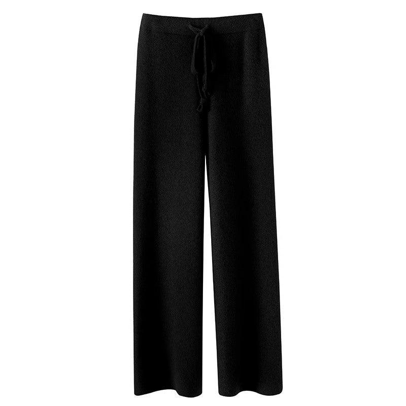 Women's Autumn And Winter Drape Knit Wide-leg Pants - Nioor