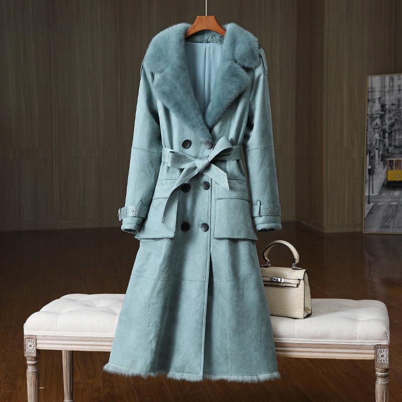 Rabbit Fur All-in-one Women's Fur Jacket Suit Collar - Nioor