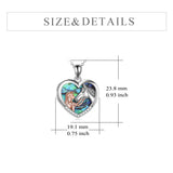 Horse Heart with Girls Pendant Necklace Gifts for Her - Nioor