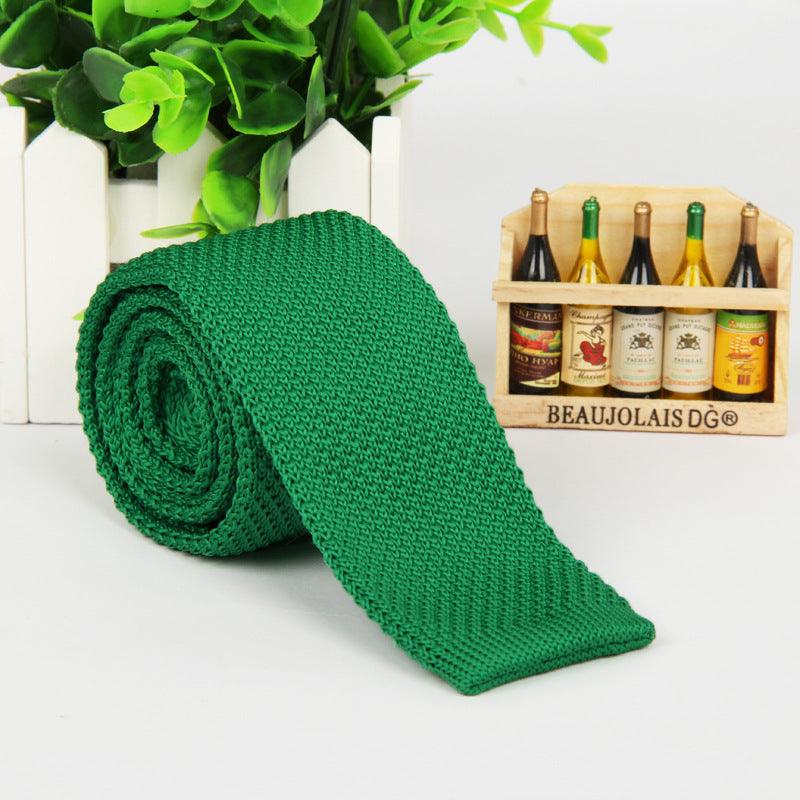 Solid-color knitted tie for men - Nioor