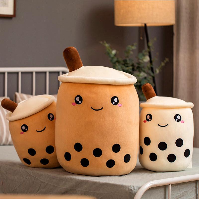 Cute Fruit Drink Plush Stuffed Soft Strawberry Milk Tea Plush Boba Tea Cup Toy Bubble Tea Pillow Cushion Kids Gift - Nioor