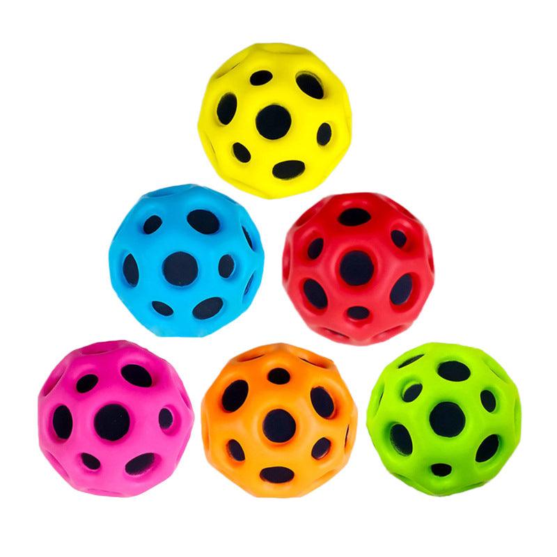 Hole Ball Soft Bouncy Ball Anti-fall Moon Shape Porous Bouncy Ball Kids Indoor Outdoor Toy Ergonomic Design - Nioor