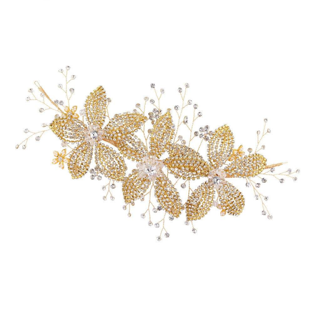 Flower Rhinestone Hair Accessories Bridal Wedding Hair Band - Nioor