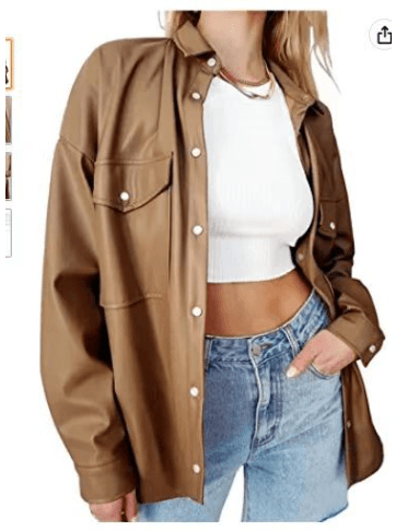 Autumn And Winter Loose Casual Street Shooting Long-sleeved Motorcycle Leather Jacket Women - Nioor