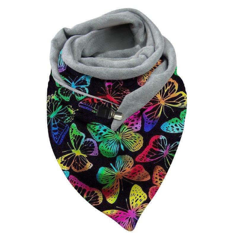 Versatile Thickened Simple Warm Shawl Fashionable Printed Scarf - Nioor