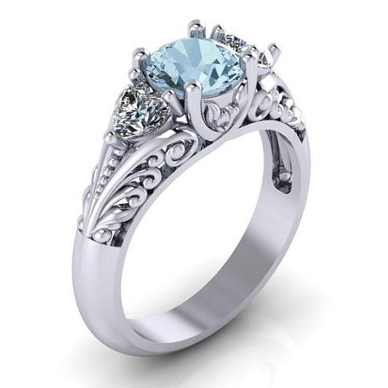 Diamond ring wish hot selling jewelry new European and American sapphire engagement ring creative couple ring - Nioor