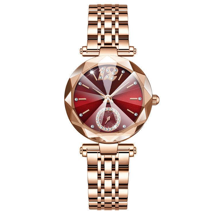 Women's Fashionable Multi-pronged Gradient Glass With Diamond Face Watch - Nioor