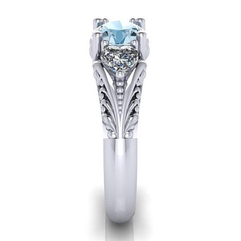 Diamond ring wish hot selling jewelry new European and American sapphire engagement ring creative couple ring - Nioor