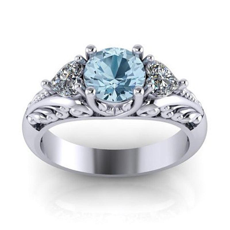 Diamond ring wish hot selling jewelry new European and American sapphire engagement ring creative couple ring - Nioor