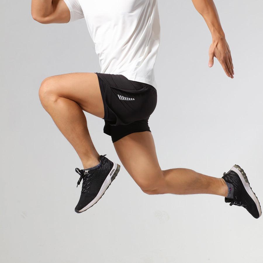 Men's Sports Quick-drying Breathable Double-layer Running Shorts - Nioor