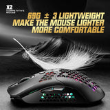 Free Wolf X2 wireless mouse RGB dual-mode game mouse - Nioor