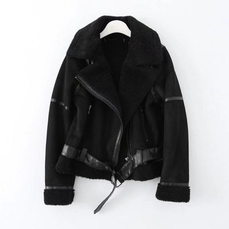 Fleece Autumn And Winter Suede Fur Jacket Motorcycle - Nioor