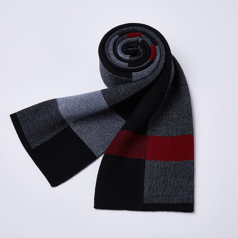 Plaid knitted wool scarf - Nioor