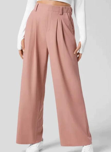 Women's Solid Color Casual Suit Pants With Real Pockets - Nioor