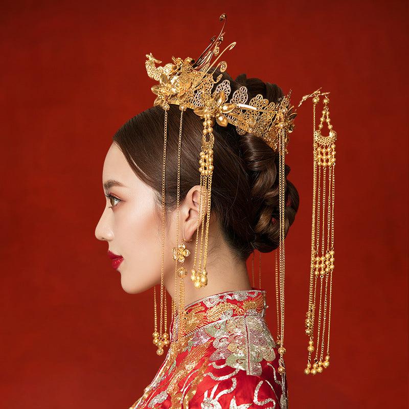 Headdress Wedding He Clothing Hair Accessories Antique Hair Crown Gold - Nioor