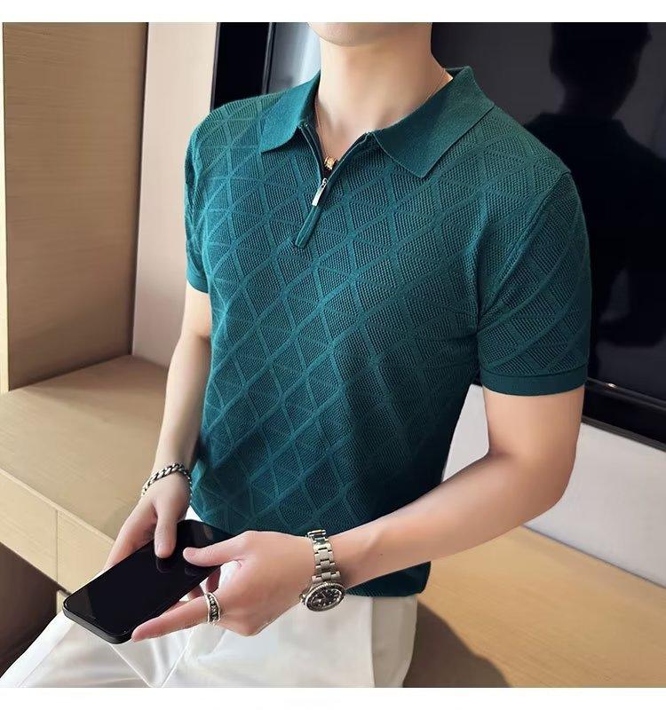 Men's Short Sleeved T Shirt Lapel - Nioor