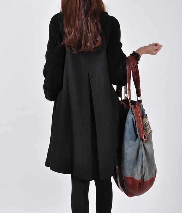 Plus Size Women's Mid-length Loose Woolen Coat - Nioor