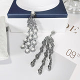 Micro Inlay Zircon Style Beaded Fringe Earrings - Nioor