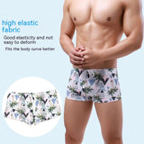 Men's Printed Elastic Lace-up Waist Wrapped Swimming Trunks - Nioor
