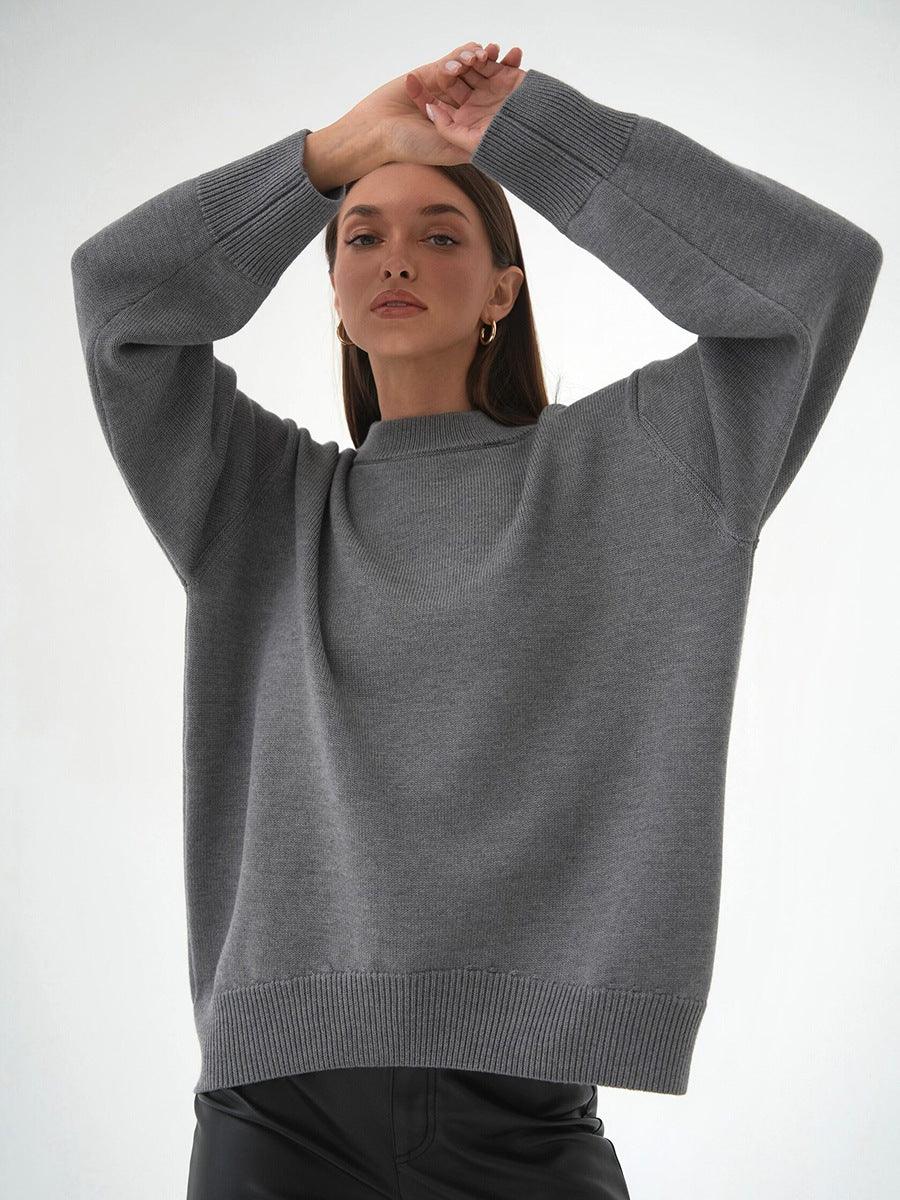 Temperament Commute Versatile Casual Round Neck Knitted Sweater - Nioor