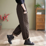 Autumn And Winter Loose Plus Size Quilted Retro Casual Thickening Harem Pants - Nioor