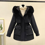 Women's Plus Size-style Liner Detachable Down Cotton-padded Coat - Nioor