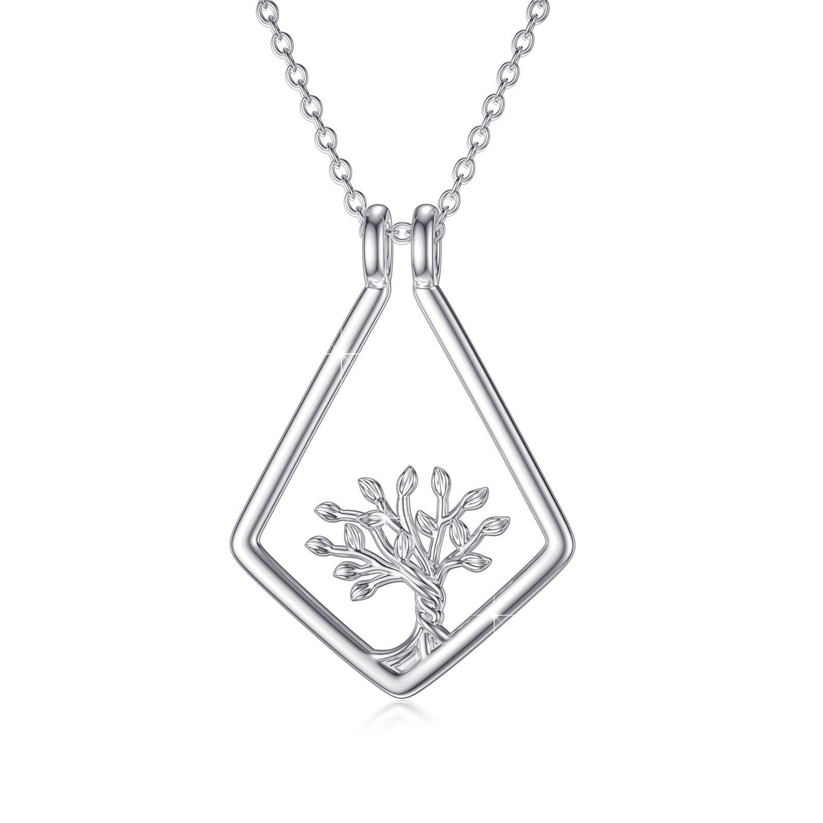 Tree of Life Ring Holder Pendant Necklace in 925 Sterling Silver - Nioor