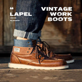 Lapel Vintage Work Boots Men's Denim High-top Boots - Nioor