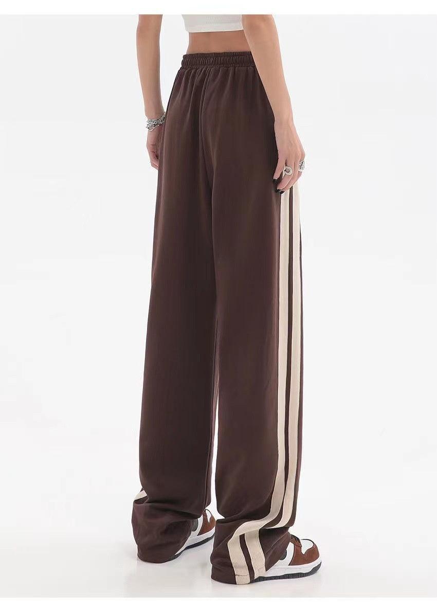 Retro Casual Women's Loose Hip Hop Wide Leg Track Pants - Nioor