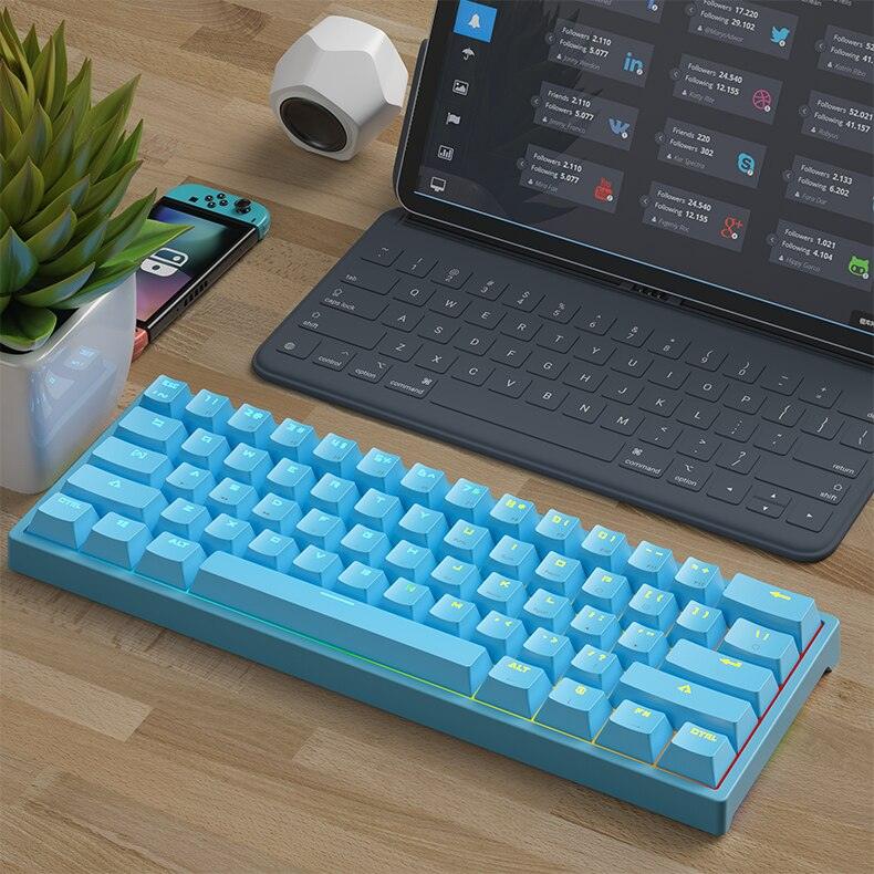 61-key Pluggable Mechanical Keyboard RGB Light Effect Computer Keyboard - Nioor