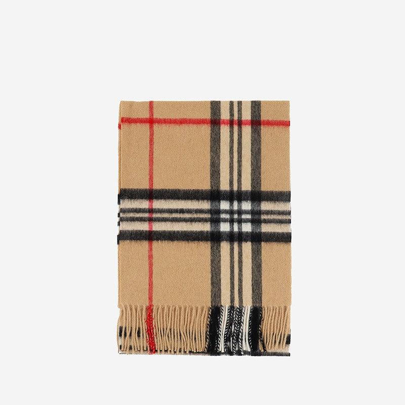 Wool Scarf Winter Popular Women's Men's Thickening Minimalist Plaid - Nioor