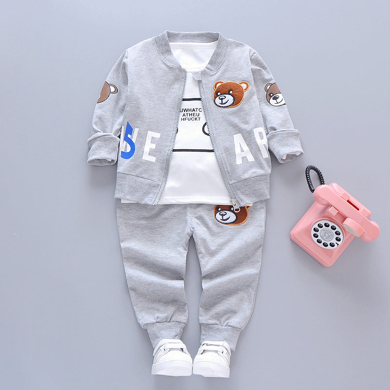 0-4 Years Old Children's Long-sleeved Suit With Openable Pants