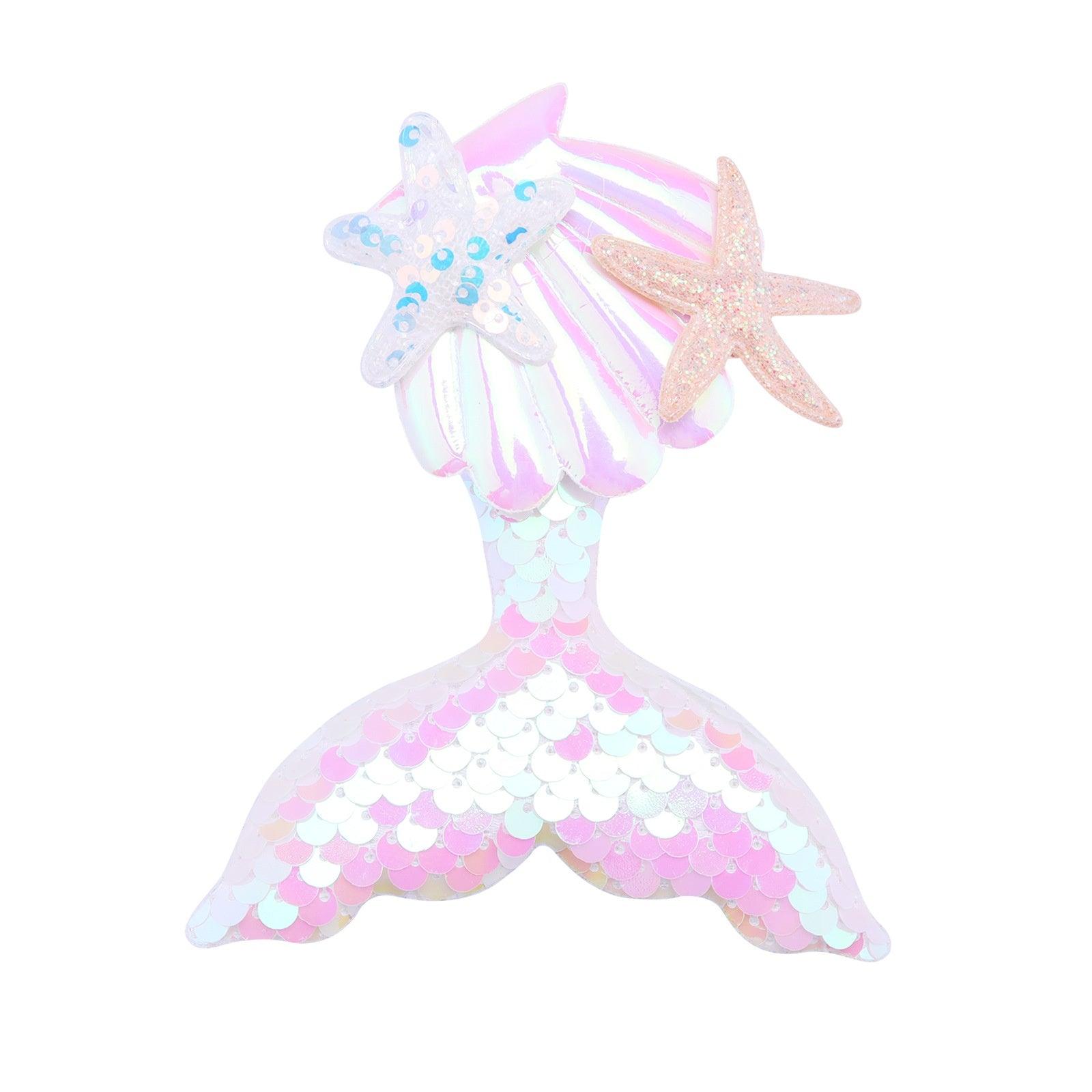 Cartoon Mermaid Tail Barrettes Little Girl Hair Clip Side - Nioor