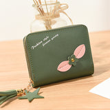 Women's Simple Flower Zipper Purse