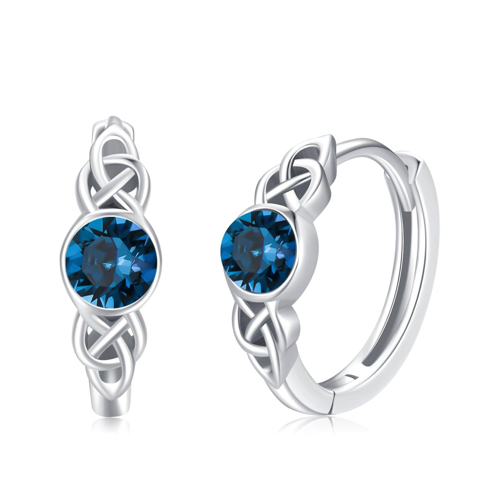 Hypoallergenic Sterling Silver Celtic Moonstone Hoop Earrings As For Women - Nioor